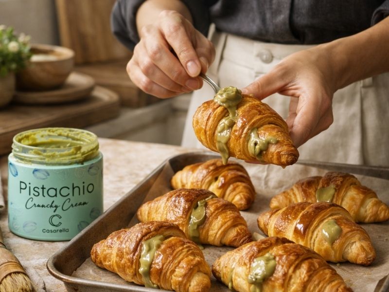 Crosissant con crema de pistacho