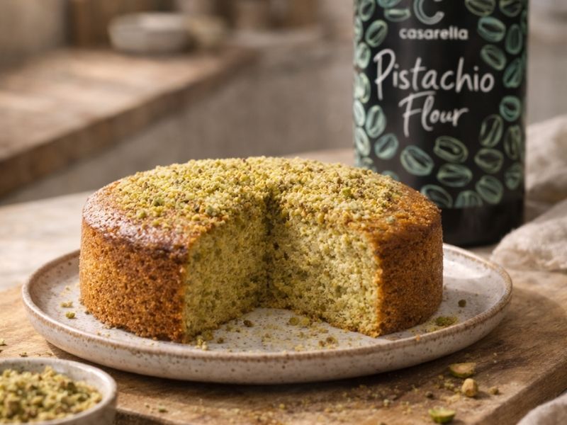 bizcocho con harina de pistacho Casarella
