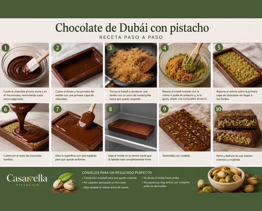Receta casera Chocolate de Dubái 